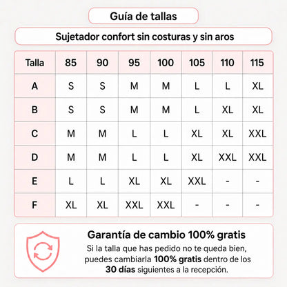 Sujetador comfort sin costuras y sin aros