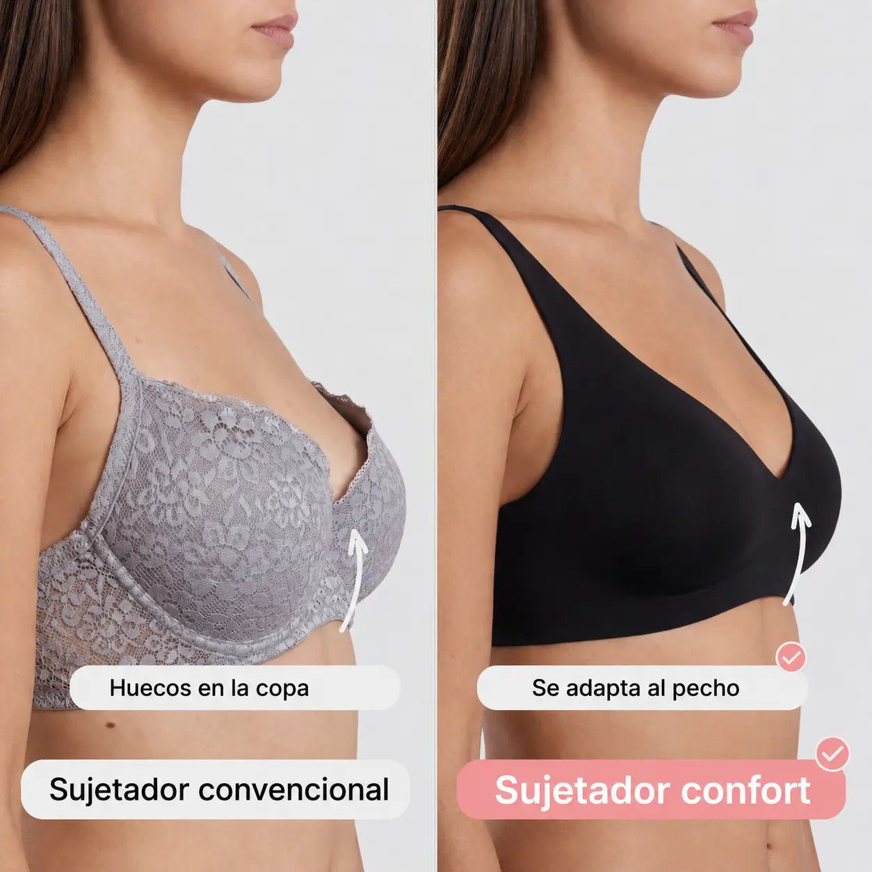 Sujetador comfort sin costuras y sin aros