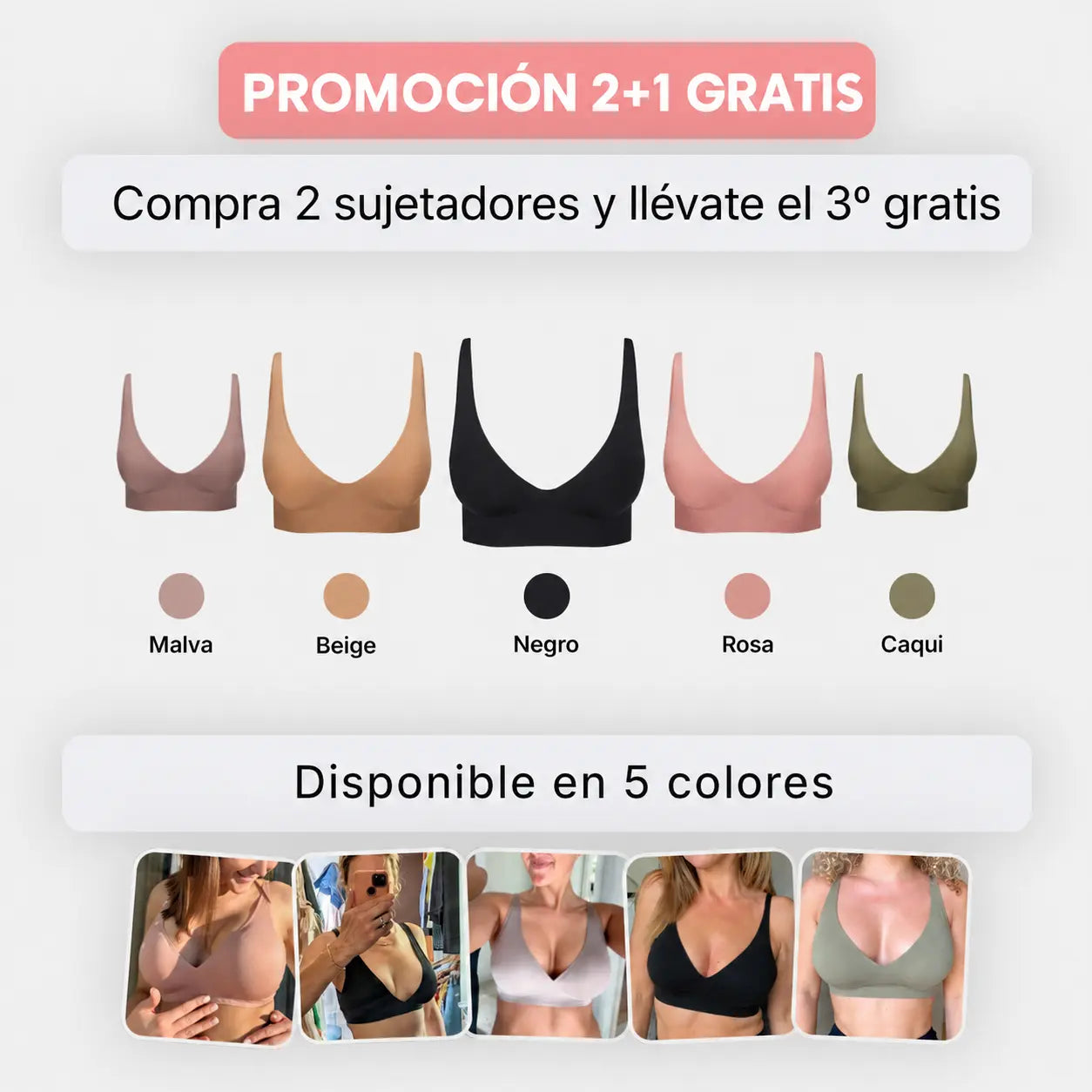 Sujetador comfort sin costuras y sin aros