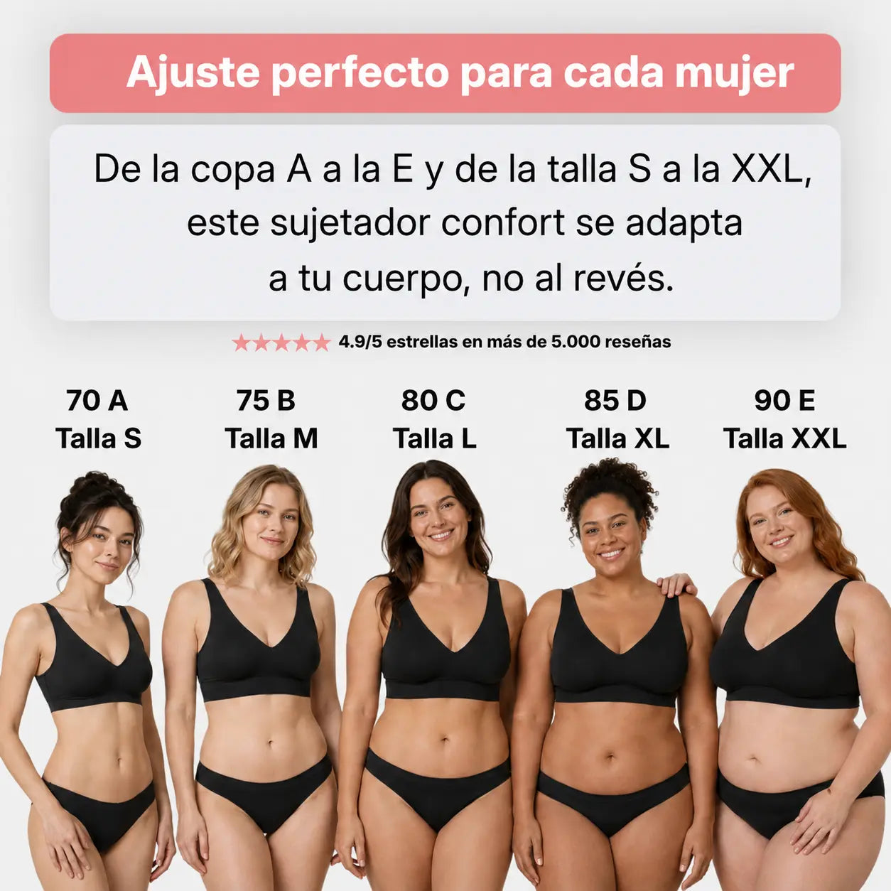 Sujetador comfort sin costuras y sin aros